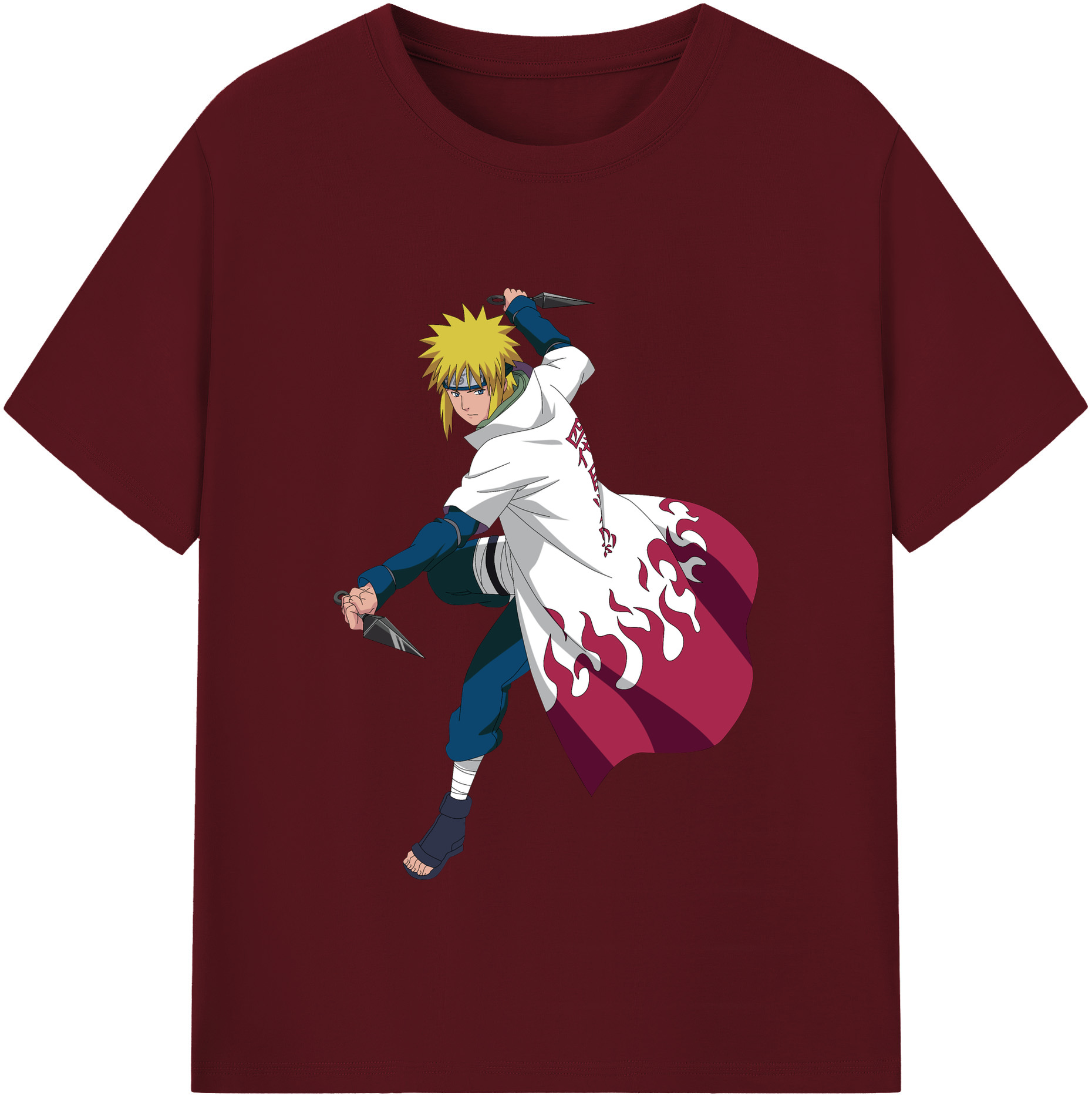 （画像用） NARUTO -ナルト- 波風 ミナト Namikaze Minato 綿100％半袖Tシャツ（フロントプリント）